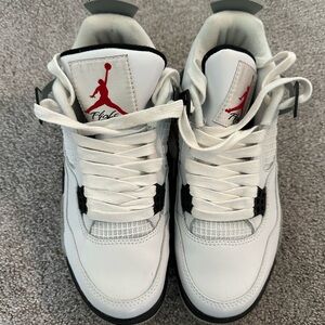 Jordan Men's White/Black/Red Cement 4s